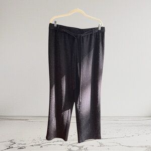 NWT Girl with Curves black silver sparkle wide leg pants Sz XL